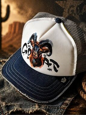 Goorin Bros. “GOAT DISRUPTION PATCH” Trucker Hat.  Mesh SnapBack. NWT